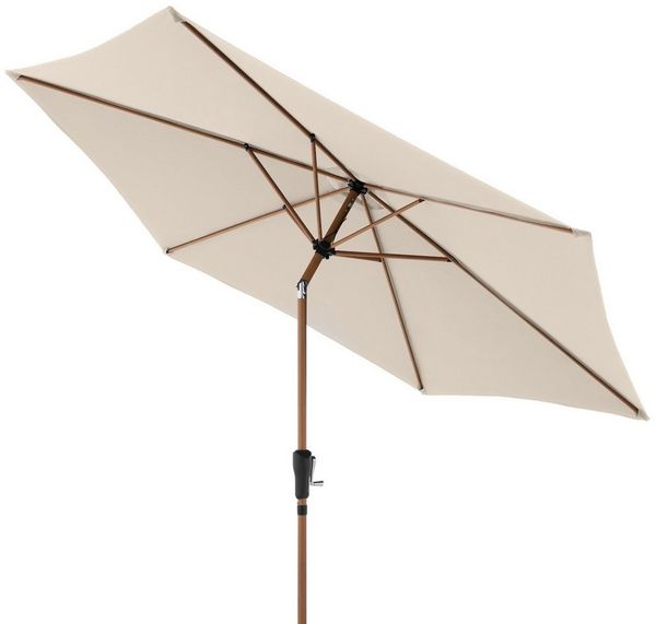 doppler® Sonnenschirm Doppler LIFE Lift ø 305 cm rund Woodstyle Mittelmastschirm Holz
