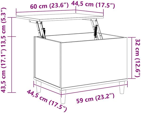 vidaXL Couchtisch Sonoma-Eiche 60x44,5x45 cm Holzwerkstoff 819567 Bild 10