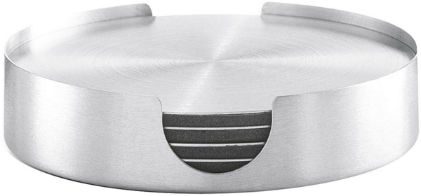 Zeller Present Glasuntersetzer-Set, 7-tlg, Edelstahl