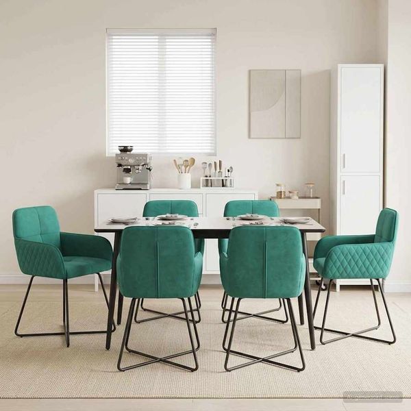 vidaXL Esszimmerstühle 6 pcs Samt (V) Türkis 59 x 56,5 x 86 cm 3428227