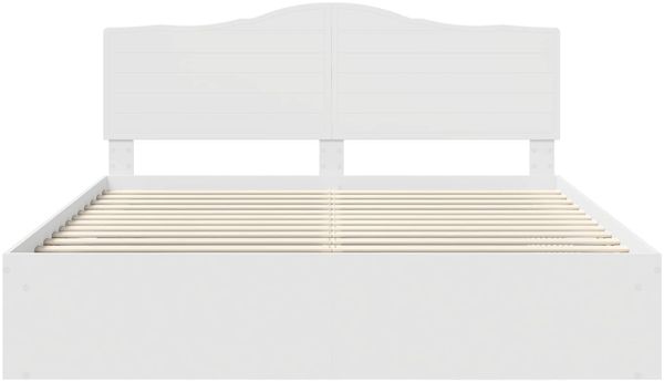 vidaXL Bettrahmen mit Kopfteil Weiß 180 x 200 cm Massives Kiefernholz 3413272 Bild 7
