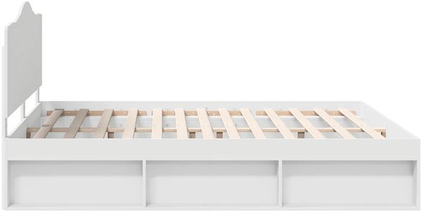 vidaXL Bettrahmen mit Kopfteil Weiß 180 x 200 cm Massives Kiefernholz 3413272 Bild 8