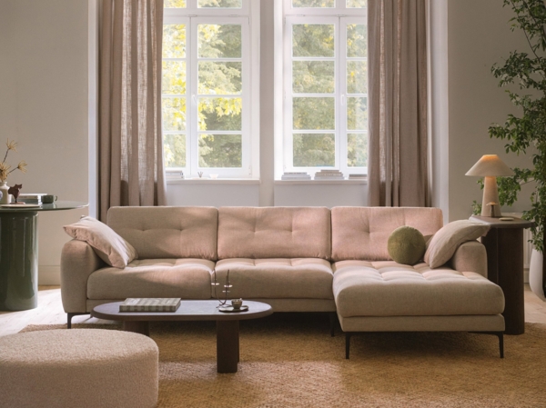 Micadoni Panorama Ecksofa Bemy 7-Sitzer Rechts Samt Schwarz Bild 5