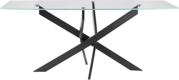 INOSIGN Esstisch Kairi, Glastischplatte, pulverbeschichtetem Metallgestell, zwei Tischbreiten