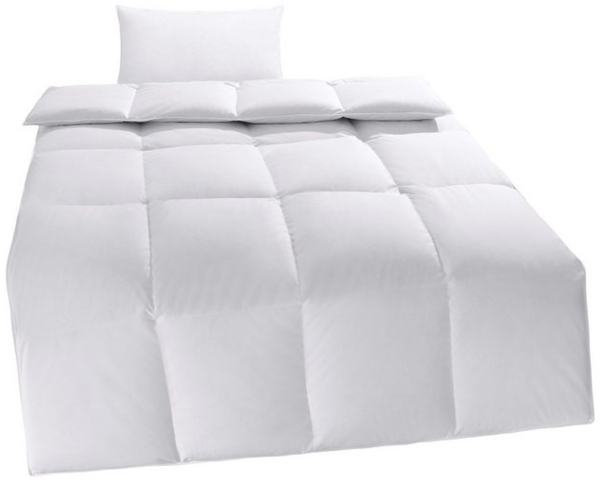 my home Daunenbettdecke + Kopfkissen Cavanelle Bettdecke 135x200 cm, 155x220 cm, Füllung: Daunen und Federn, Bezug: 100% Baumwolle, Set mit Kissen 80x80 cm, Sommer, Winter, Made in Germany Bild 4