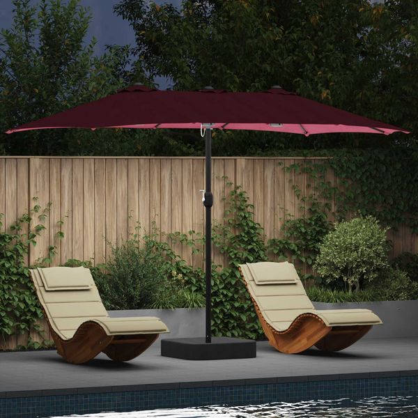 vidaXL Garten-Sonnenschirm Bordeauxrot 385 x 209 x 244 cm Polyester 42003287