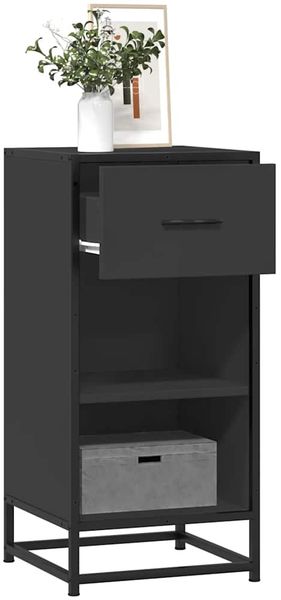 vidaXL Sideboard Schwarz 35,5x35x76 cm Holzwerkstoff und Metall 848954