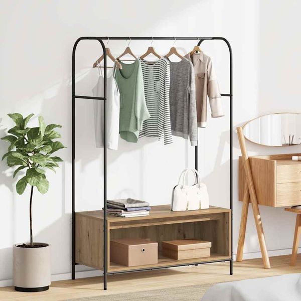 vidaXL Kleiderständer Braun Eichen-Optik 100 x 44 x 160 cm 868456