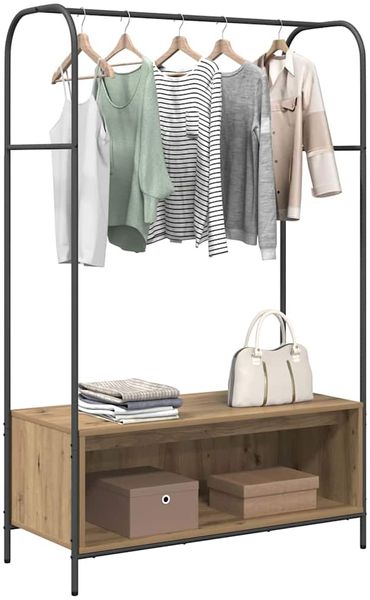 vidaXL Kleiderständer Braun Eichen-Optik 100 x 44 x 160 cm 868456 Bild 3
