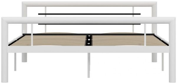vidaXL Bettgestell Weiß und Schwarz Metall 140 × 200 cm 284547 Bild 3