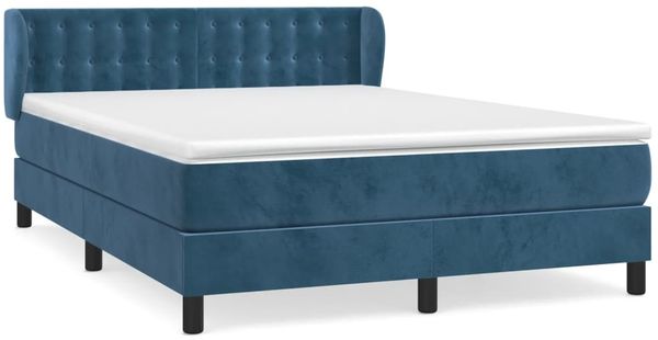 vidaXL Boxspringbett mit Matratze Dunkelblau 140x190 cm Samt 3127731 Bild 2