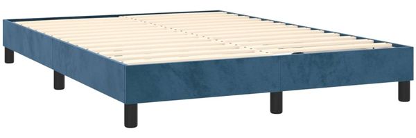 vidaXL Boxspringbett mit Matratze Dunkelblau 140x190 cm Samt 3127731 Bild 4