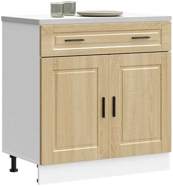Küchenunterschrank, Spülenunterschrank Porto Sonoma-Eiche Holzwerkstoff