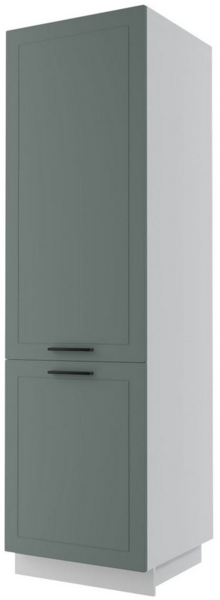 Kühlschrankumbauschrank KVANTUM 60x207cm 2-türig Farbe: mint matt / weiß Q-D14/DL/60/207