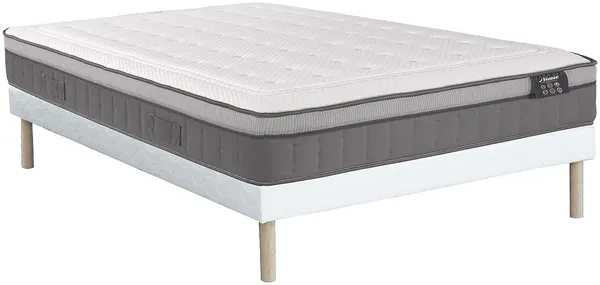 Vente-unique - ASGARD Mattress and bed base set Stoff Weiß - B 160 cm x H 31 cm30 cm x L 200 cm