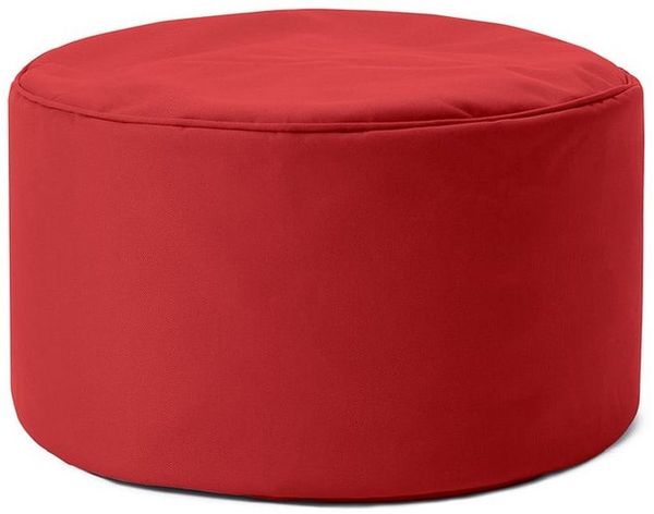 Lumaland Indoor Outdoor Sitzhocker 25x45 cm - Runder Sitzpouf, Sitzsack Bodenkissen, Sitzkissen, Bean Bag Pouf - Wasserabweisend - Pflegeleicht - ideal für Kinder und Erwachsene - Rot