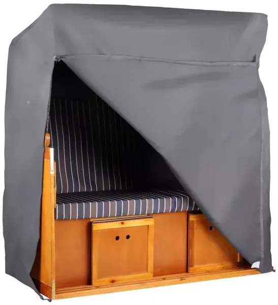 Mr. Deko 'Aero Protect' XXL Strandkorb Schutzhaube für Baltic Dreisitzer, Polyester dunkelgrau, 160 x 85 x 160 cm