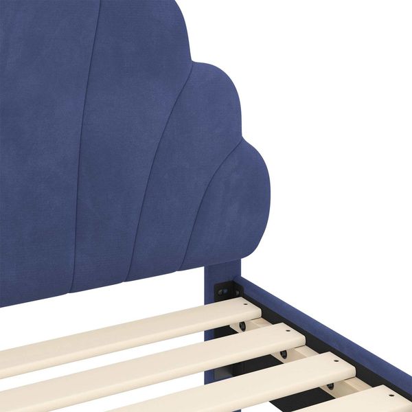 vidaXL Kinderbettgestell mit Kopfteil Polizeiblau 70 x 140 cm Samt 42011140 Bild 8