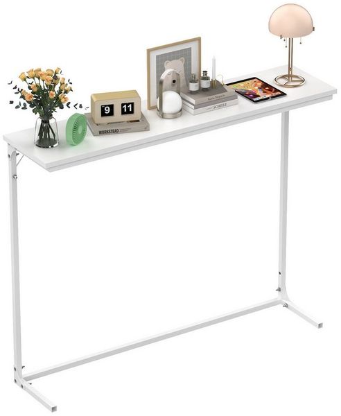 JEOBEST Konsolentisch Beistelltisch, Schmaler Sofatisch, Kleiner Ausstellungstisch, (1-St. Flurtisch,Stahlrahmen) 100 x 24 x 80 cm für Kleinen Raum,Eingang,Flur