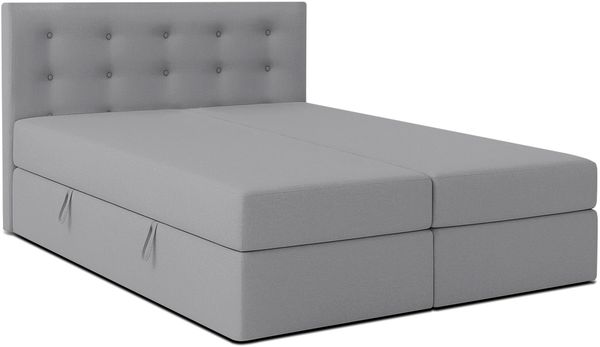 AX LIVING Baunei Boxspringbett 180x200 mit Bettkasten graues Bett Bild 2