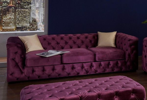 Home affaire Chesterfield-Sofa Kalina, klassische Chesterfield-Knopfheftung, sehr hochwertige Verarbeitung