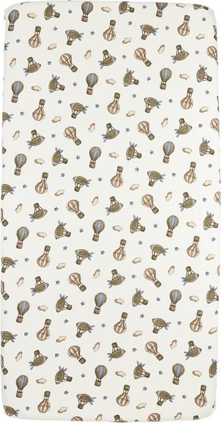Meyco Baby Spannbettlaken für Babywiege - 40x80/90cm - Jersey Spannbetttuch - 100% Baumwolle - Oeko Tex Zertifiziert - Rundum-Gummizug, atmungsaktiv - Air Balloons - Mehrfarbig