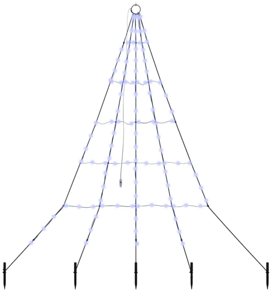 vidaXL LED Weihnachtsbaum mit Erdspießen Blau 182 cm Metall 42018740
