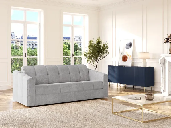 Vente-unique - DARIELO Sofa Stoff Grau - B 223 cm95 cm x H 85 cm x L 210 cm