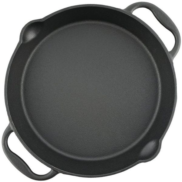 BBQ-Toro Grillpfanne Gusseisen Grillpfanne, Ø 25 cm, Servierpfanne aus Gusseisen, Grillzube, Gusseisen