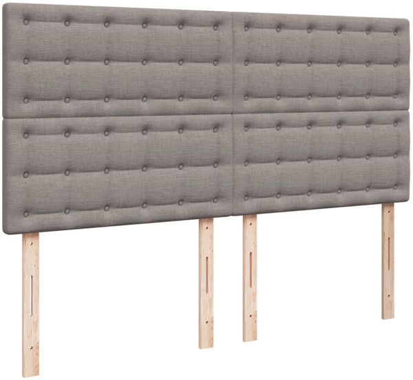 vidaXL Boxspringbett mit Matratze Taupe 200x200 cm Stoff 3293705 Bild 8
