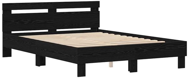 vidaXL Bettrahmen Schwarz Eichen-Optik 140 x 190 cm Holzwerkstoff 3333953 Bild 4