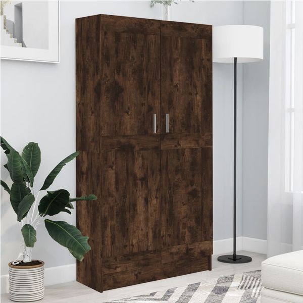 vidaXL Bücherschrank Räuchereiche 82,5x30,5x150 cm Holzwerkstoff 815612