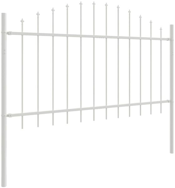 vidaXL Gartenzaun 3 pcs Weiß 170 x 140 cm Pulverbeschichteter Stahl 3360143 Bild 4