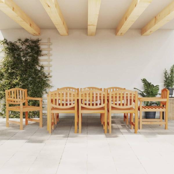 vidaXL 9-tlg. Garten-Essgruppe Massivholz Teak 3157936