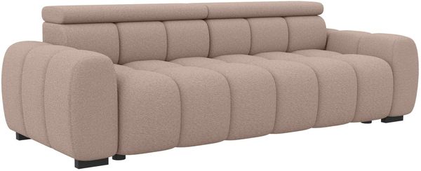 Großes Sofa Santorin in Boucléstoff - Boucle-Stoff - rosa
