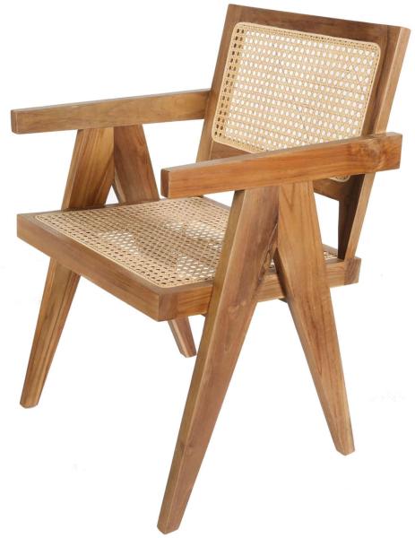 Teak Rattan Sessel Nico Light Brown