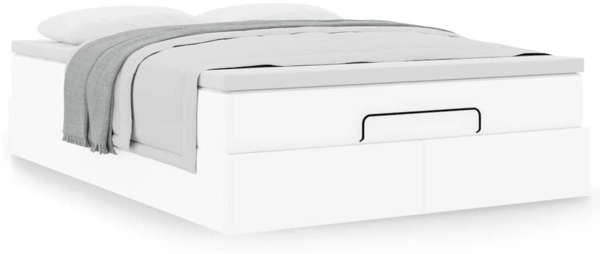 vidaXL Ottoman-Bett mit Matratze Weiß 140x190 cm Kunstleder 3311037 Bild 3