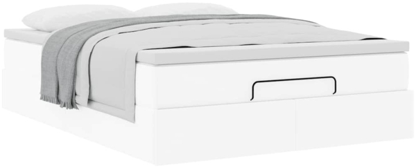 vidaXL Ottoman-Bett mit Matratze Weiß 140x190 cm Kunstleder 3311037 Bild 4