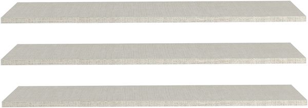Forte EXTRAS Einlegeböden 3-er Set 80 90, moderne Einlegeböden für Forte Kleiderschränke, Holzwerkstoff, Schlafzimmer, Textilnachbildung Grau, 82,9 cm breit x 42 cm hoch x 1,5 cm tief