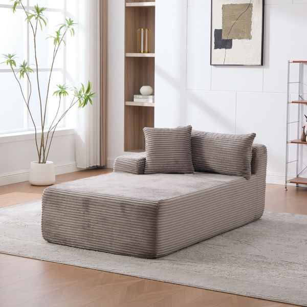 YakoHome Modulsofa Grau 174x100x74,5 cm – Komfortables Polstersofa mit schneller Rückstellung, inklusive Kissen für entspannte Stunden
