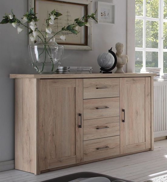 Sideboard >Lebbie< in San Remo Eiche - 150x91x42cm (BxHxT)