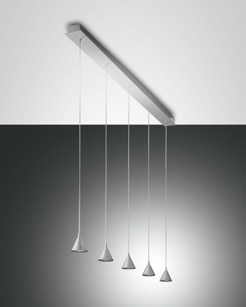 FABAS LUCE No. 3443-48-212 Pendelleuchte Delta LED 5-flammig Alu satiniert dimmbar