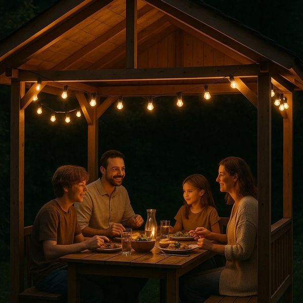 SATISFIRE LED-Lichterkette Illu- Party Garten Außenlichterkette 10m 10x LED Filament Glühbirne, 10-flammig