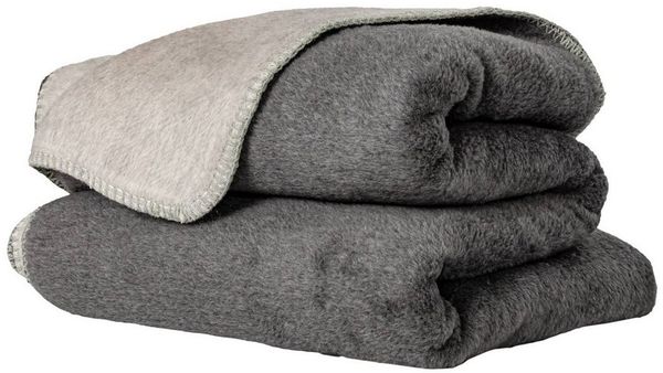 ANRO hochwertige Decke Plaid Betty, Kuscheldecke, Tagesdecke, Reisedecke, Wendedecke, kuschelig, Grau-Anthrazit, 130x160cm