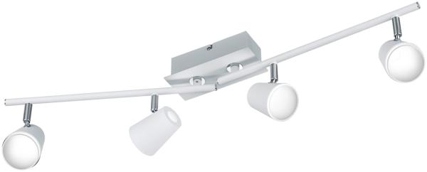 Trio Leuchten LED Deckenleuchte Narcos 873110431, Metall weiß matt / Chrom, 4 x 4 Watt