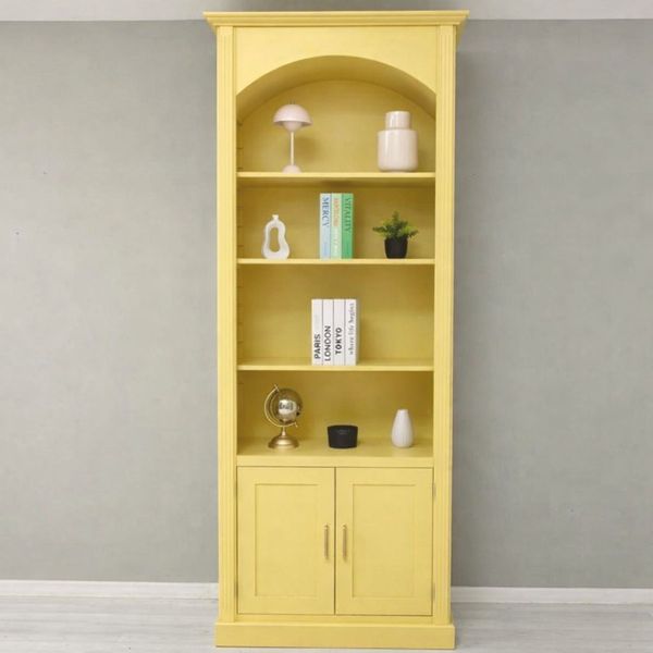 Casa Padrino Landhausstil Bücherschrank Gelb 102 x H. 250 cm - Landhausstil Möbel