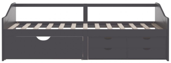 vidaXL Tagesbett 3-Sitzer mit Schubladen Grau Kiefernholz 90x200 cm 322173 Bild 6