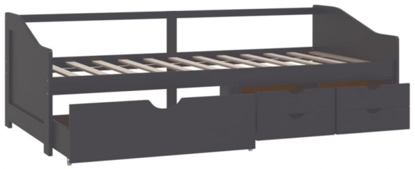 vidaXL Tagesbett 3-Sitzer mit Schubladen Grau Kiefernholz 90x200 cm 322173 Bild 12