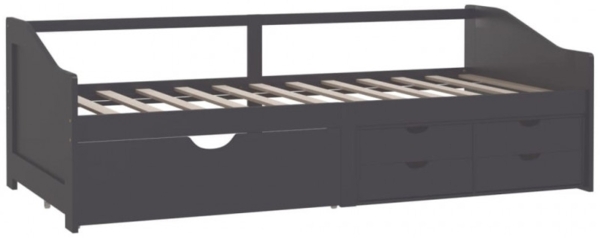 vidaXL Tagesbett 3-Sitzer mit Schubladen Grau Kiefernholz 90x200 cm 322173 Bild 11
