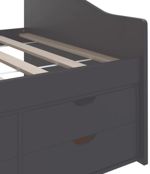vidaXL Tagesbett 3-Sitzer mit Schubladen Grau Kiefernholz 90x200 cm 322173 Bild 16